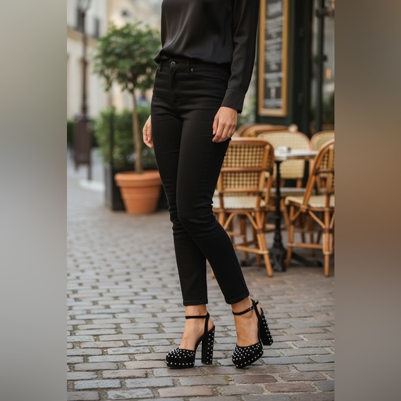 Antonio Melani x Born on Fifth Emily Velvet Pearl Detail Dress Platform Pumps - Picture 2 of 16